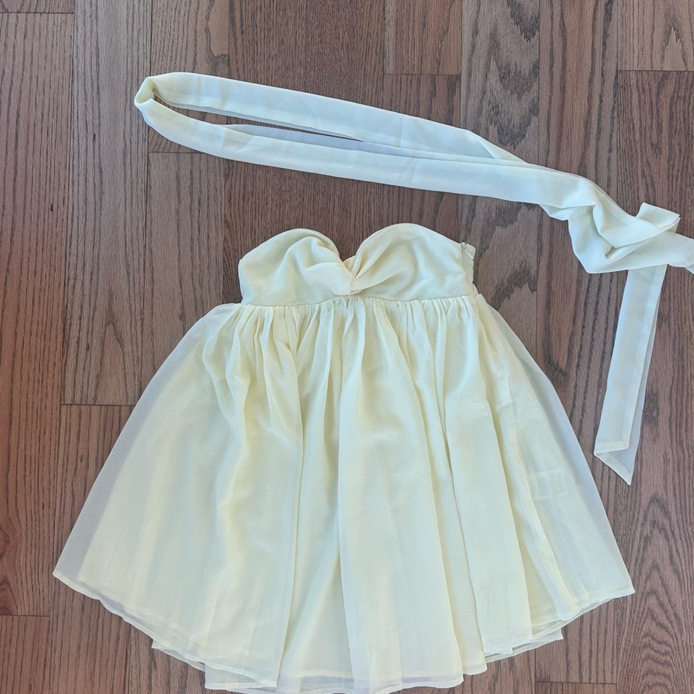 Peppermayo Light Yellow Saturn Mini Dress